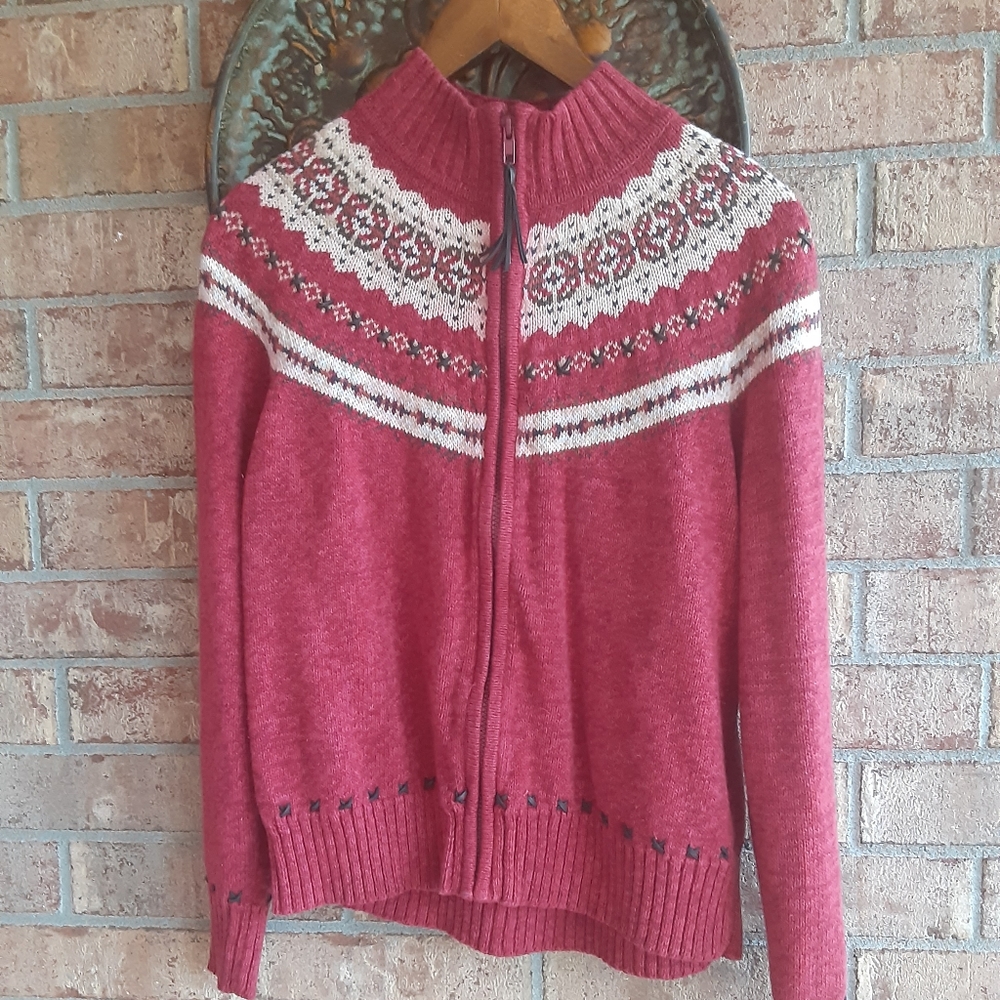 Tiara International Boho Zip Up Sweater Jacket